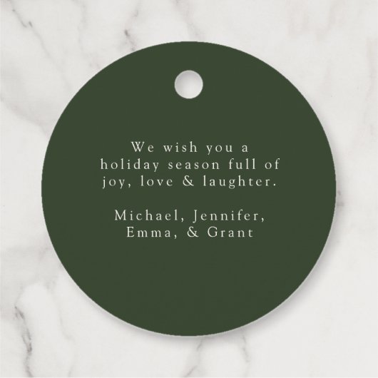 Rustieke Waterverf Pine Cone Krans Vrolijk Kerstfe Bedankjes Labels (Achterkant)