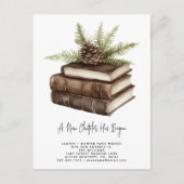 Rustieke Waterverf Pine Een nieuw hoofdstuk is beg Aankondigingskaart (Voorkant)