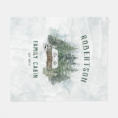 Rustieke Waterverf Pine Forest Family Cabin Fleece Deken (Voorkant (Horizontaal))