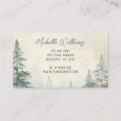 Rustieke Waterverf Pine Forest Woodland Visitekaartje (Achterkant)