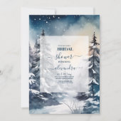 Rustieke Waterverf Pine Tree Bridal Kaart (Voorkant)