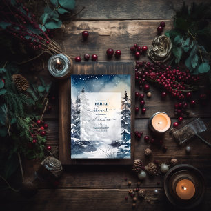 Rustieke Waterverf Pine Tree Bridal Kaart