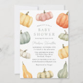 Rustieke Waterverf Pompoen Baby Shower Kaart (Voorkant)