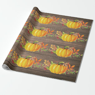 Rustieke Waterverf Pompoen Herfst Herfst Cadeaupapier