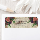 Rustieke Waterverf Roos & Mason Jar Trouwlabel Etiket (Insitu)