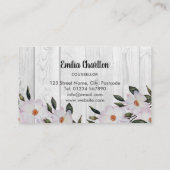 Rustieke Waterverf Rozen Ballerina Bloemen Visitekaartje (Achterkant)