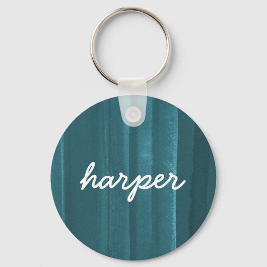 Rustieke Waterverf Script Naam PersonalizedKeychai Sleutelhanger (Voorkant)