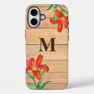 Rustieke Waterverf Sinaasappel Lily Botanische Kun iPhone 16 Plus Hoesje