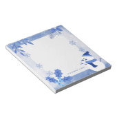 Rustieke Waterverf Sneeuwman Winter Custom Notitieblok (Schuin)