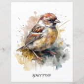 Rustieke Waterverf Sparrow, op maat (Voorkant)