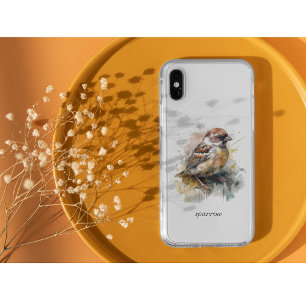 Rustieke Waterverf Sparrow, op maat iPhone 11 Hoesje