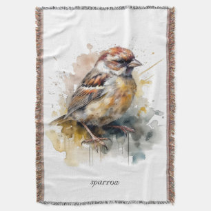 Rustieke Waterverf Sparrow, op maat Deken