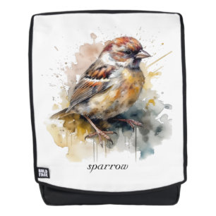 Rustieke Waterverf Sparrow, op maat Rugtassen
