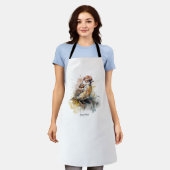 Rustieke Waterverf Sparrow, op maat Schort (Gedragen)