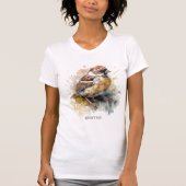 Rustieke Waterverf Sparrow, op maat T-shirt (Voorkant)