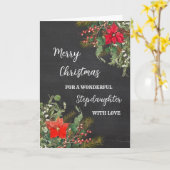 Rustieke Waterverf Stepdochter Vrolijk Kerstfeest Kaart (Gele Bloem)