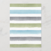 Rustieke waterverf strepen strand trouwdetail informatiekaartje (Achterkant)