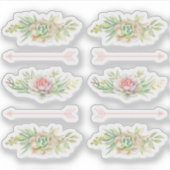 Rustieke Waterverf Succulent Boho Arrows Scrapbook Sticker (Voorkant)