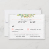 Rustieke Waterverf Succulent Bruiloft RSVP Kaart (Voorkant)