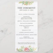 Rustieke Waterverf Succulent Desert Cactus Bruilof Programma (Voorkant)