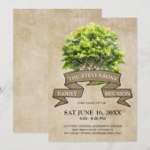 Rustieke Waterverf Tree Familie Reünie Kaart (Voorkant / Achterkant)