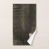 Rustieke Waterverf Uil Monogram Naam Bruin Bad Handdoek (Handdoek)
