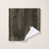 Rustieke Waterverf Uil Monogram Naam Bruin Bad Handdoek (Wasdoekje)