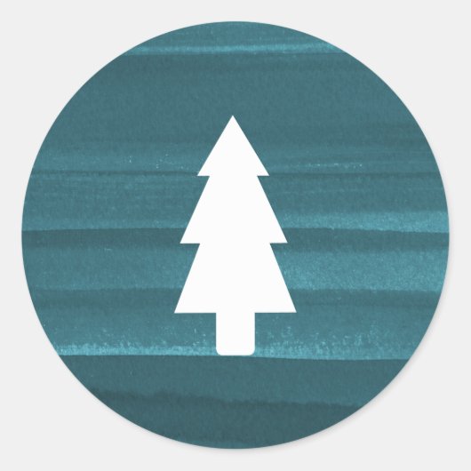 Rustieke Waterverf vakantie Sticker - Tree (Voorkant)