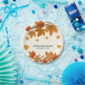 Rustieke Waterverf Vallende Bladeren Herfstfeest Papieren Bordje (Feest)