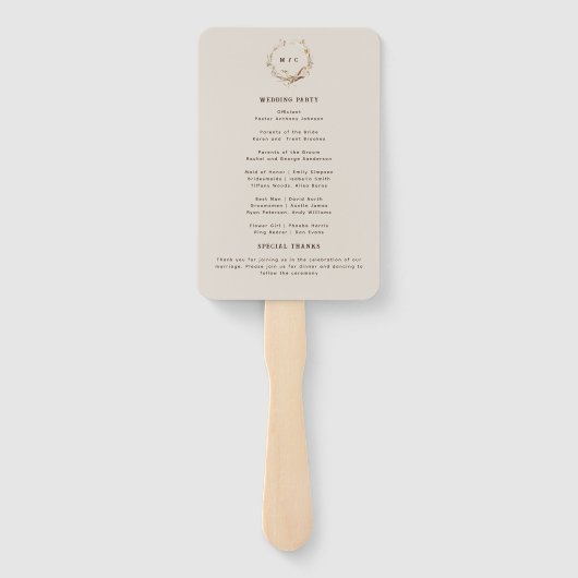 Rustieke Waterverf Westerne Ranch Wedding Programm Handwaaier (Achterkant)