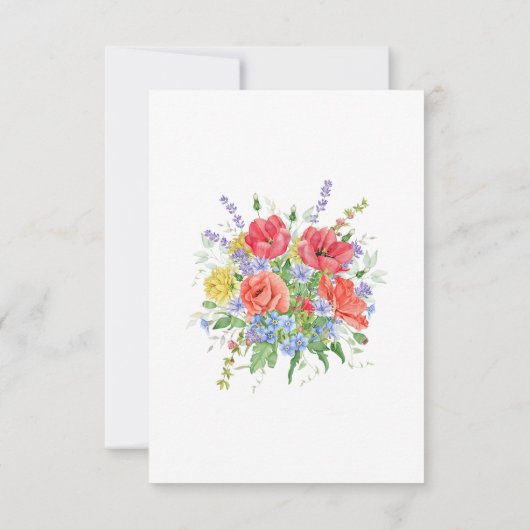 Rustieke Waterverf Wilde Bloemen Trouw-RSVP RSVP Kaartje (Achterkant)