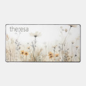 Rustieke Waterverf Wildflower Field Monogram Bureaumat (Voorkant)
