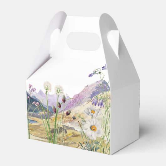 Rustieke Waterverf Wildflower Mountain bruiloft Bedankdoosjes (Achterkant)