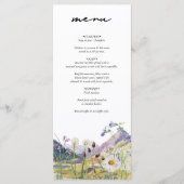 Rustieke Waterverf Wildflower Mountain bruiloft Menu (Voorkant)