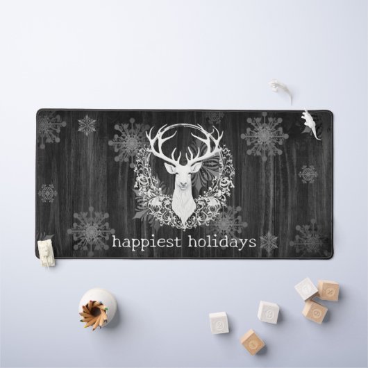 Rustieke Waterverf Witte Rendieren Bureaumat (Kindertafel)