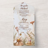 Rustieke Waterverf Woodland bruiloft All In One Uitnodiging (Binnen)