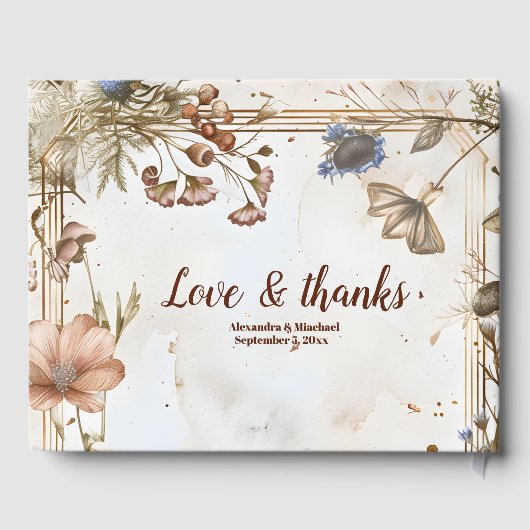 Rustieke Waterverf Woodland bruiloft Gastenboek (Achterkant)