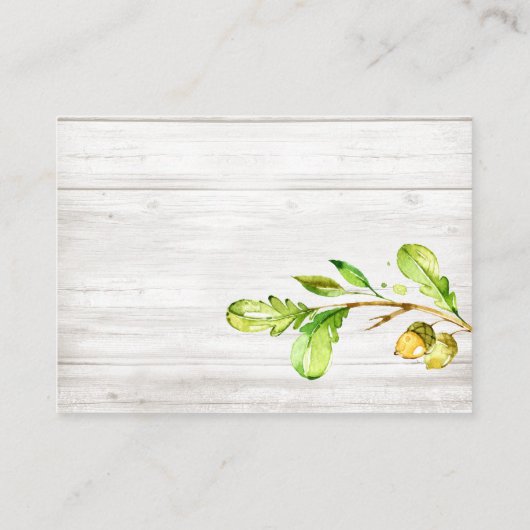 Rustieke Waterverf Woodland Dieren Luier Raffle Informatiekaartje (Achterkant)