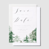 Rustieke Waterverf Woodland Forest Save the Date Vellum Uitnodigingen (Offset)