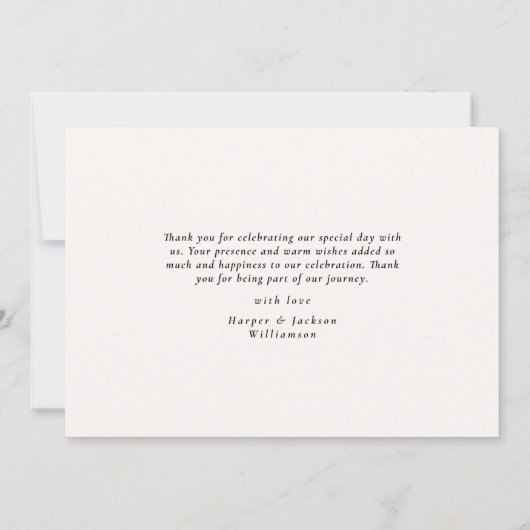 Rustieke Waterverf Woodland Pine Forest Dank u Bedankkaart (Achterkant)