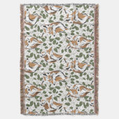 Rustieke Waterverf Woodlands Fox Pattern Deken (Voorkant Verticaal)