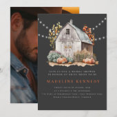 Rustieke Wedding Barn Lights Foto Save the Date Kaart (Voorkant / Achterkant)