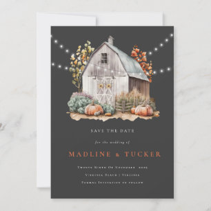 Rustieke Wedding Barn String Lights Save the Date Kaart