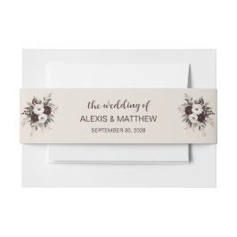 Rustieke Wedding Cream Bloemen Uitnodiging Buik Ba Uitnodigingen Wikkel