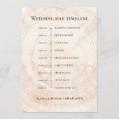 Rustieke Wedding.Tree bark aangepaste tijdlijn Programma (Voorkant)