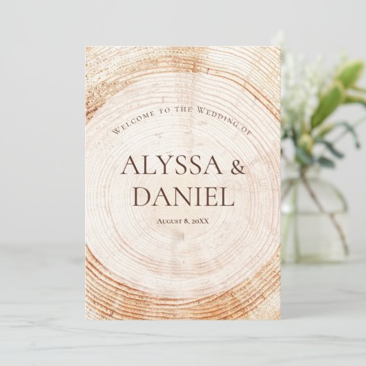 Rustieke Wedding.wood boomschors Custom Program Programma (Staand voorkant)