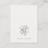 Rustieke weide bloemenkrans bruiloft Mini RSVP Informatiekaartje (Achterkant)