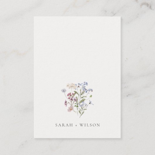 Rustieke weide bloemenkrans bruiloft Mini RSVP Informatiekaartje (Achterkant)