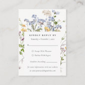 Rustieke weide bloemenkrans bruiloft Mini RSVP Informatiekaartje (Voorkant)
