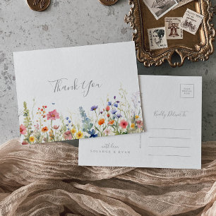 Rustieke Weide Botanische Dankjewel Briefkaart